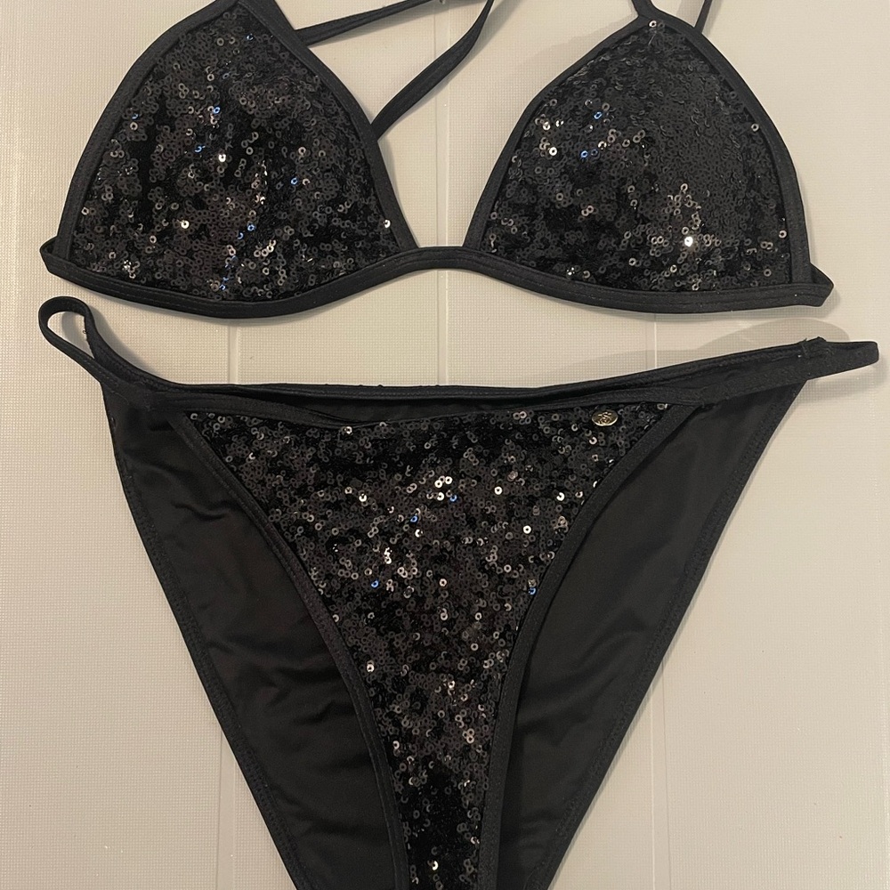 Victoria's Secret Black Sequin Bikini